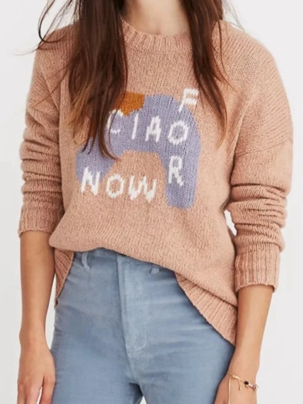 Madewell "Ciao For Now" Pullover Crew Knit Sweater - Womens Medium
